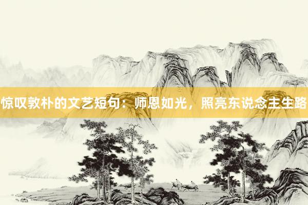 惊叹敦朴的文艺短句：师恩如光，照亮东说念主生路